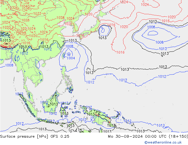 GFS 0.25: pon. 30.09.2024 00 UTC