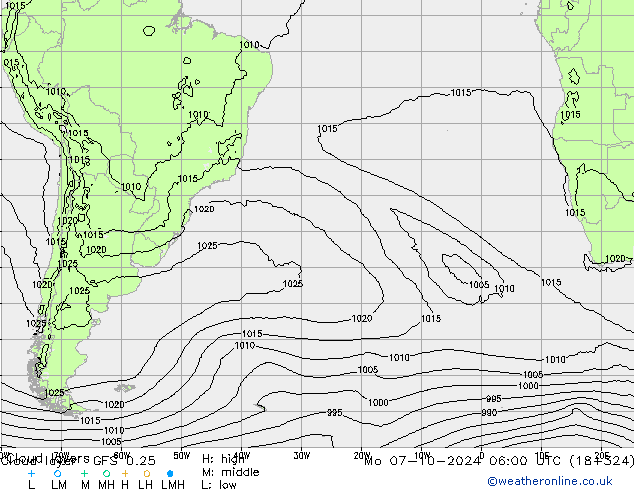 Cloud layer GFS 0.25 Seg 07.10.2024 06 UTC