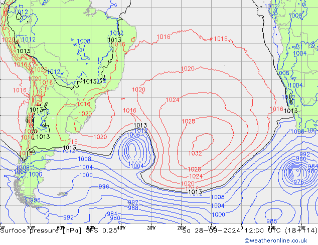 GFS 0.25: Sa 28.09.2024 12 UTC