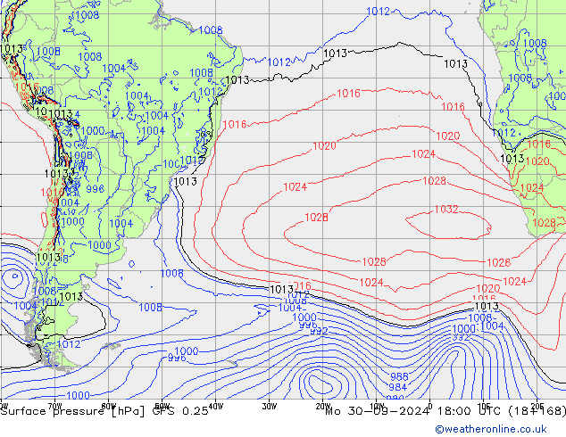 GFS 0.25: Mo 30.09.2024 18 UTC