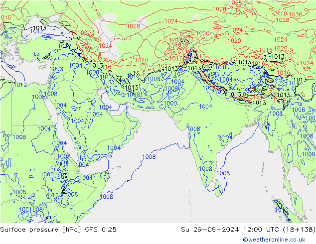 GFS 0.25: Ne 29.09.2024 12 UTC