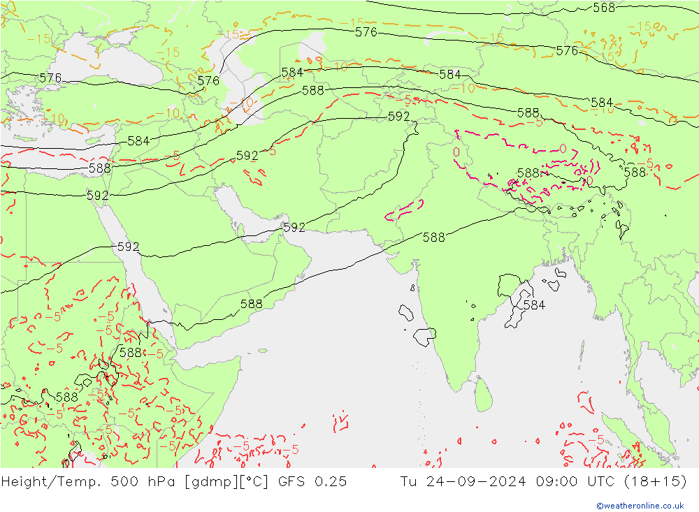 Z500/Rain (+SLP)/Z850 GFS 0.25 Ter 24.09.2024 09 UTC