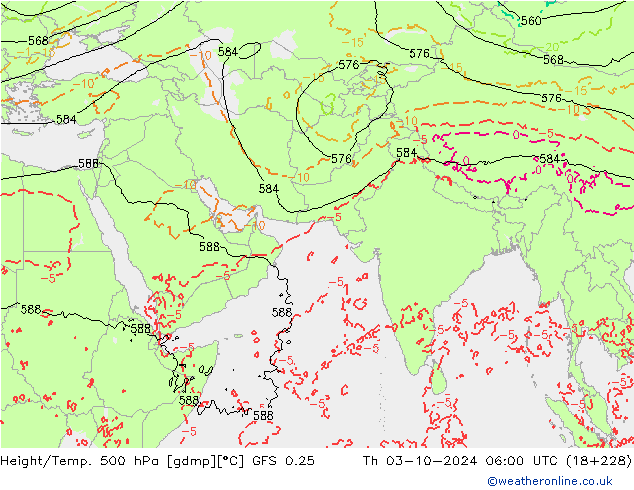 Z500/Rain (+SLP)/Z850 GFS 0.25 gio 03.10.2024 06 UTC