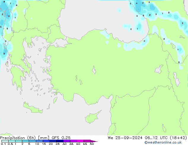 Z500/Rain (+SLP)/Z850 GFS 0.25 mer 25.09.2024 12 UTC