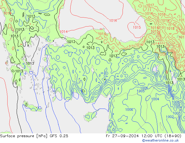 GFS 0.25: Cu 27.09.2024 12 UTC