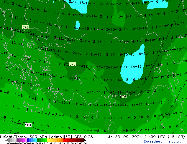 Z500/Rain (+SLP)/Z850 GFS 0.25 lun 23.09.2024 21 UTC