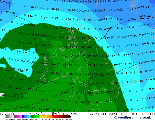 Z500/Rain (+SLP)/Z850 GFS 0.25 Ne 29.09.2024 18 UTC