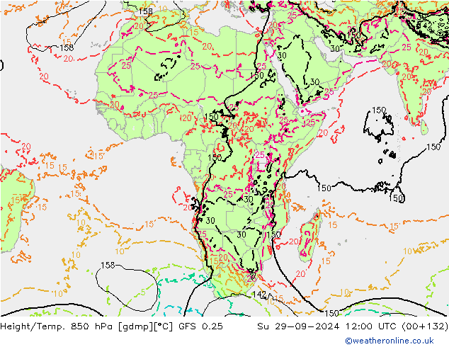 Z500/Rain (+SLP)/Z850 GFS 0.25 Ne 29.09.2024 12 UTC