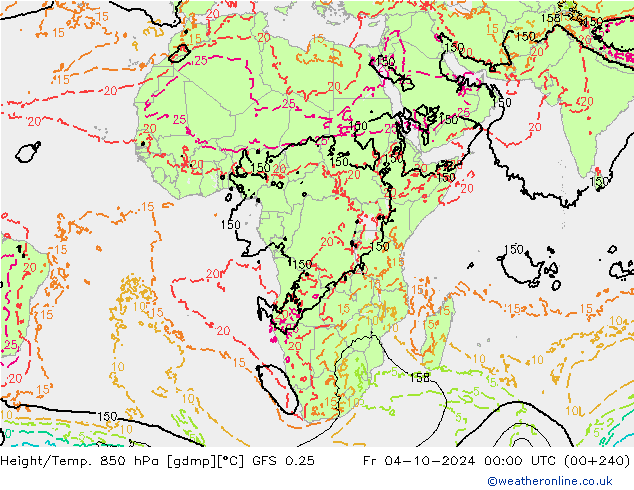 Z500/Rain (+SLP)/Z850 GFS 0.25 Fr 04.10.2024 00 UTC