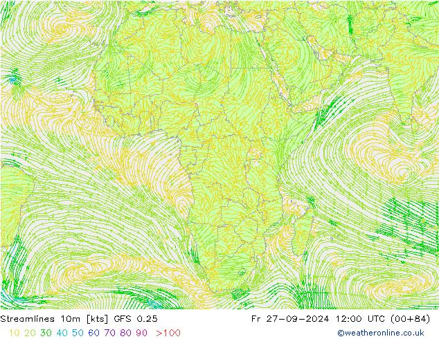 Rüzgar 10m GFS 0.25 Cu 27.09.2024 12 UTC