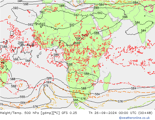 Z500/Rain (+SLP)/Z850 GFS 0.25 Th 26.09.2024 00 UTC