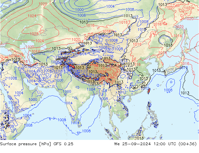 GFS 0.25: mié 25.09.2024 12 UTC