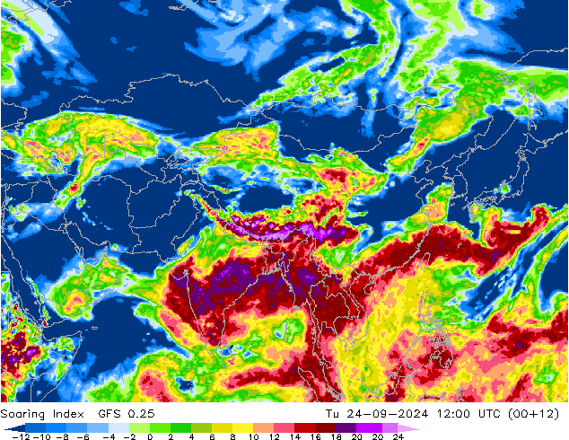 Soaring Index GFS 0.25 mar 24.09.2024 12 UTC