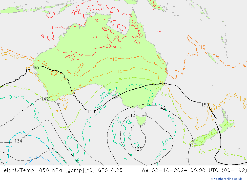 Z500/Rain (+SLP)/Z850 GFS 0.25 We 02.10.2024 00 UTC