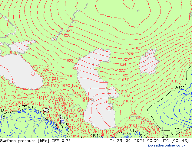 GFS 0.25: gio 26.09.2024 00 UTC