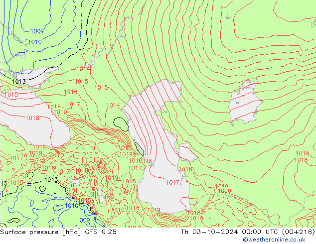 GFS 0.25: Čt 03.10.2024 00 UTC