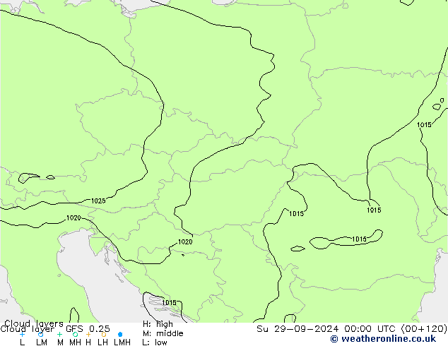 Cloud layer GFS 0.25 dom 29.09.2024 00 UTC