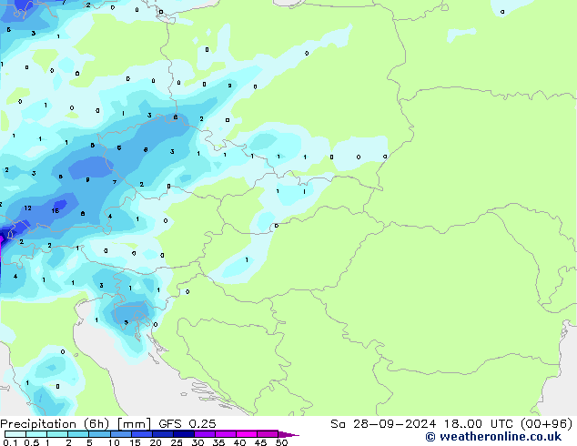 Z500/Rain (+SLP)/Z850 GFS 0.25 сб 28.09.2024 00 UTC