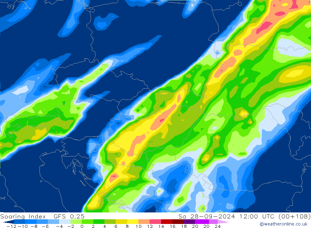 Soaring Index GFS 0.25 sáb 28.09.2024 12 UTC