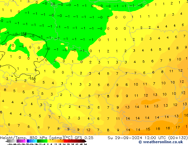 Z500/Rain (+SLP)/Z850 GFS 0.25 Su 29.09.2024 12 UTC