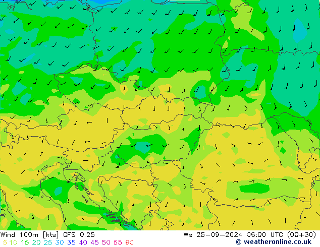  100m GFS 0.25  25.09.2024 06 UTC