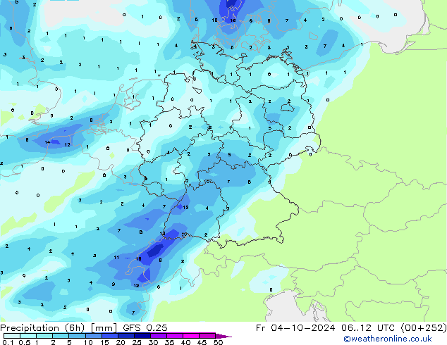 Z500/Rain (+SLP)/Z850 GFS 0.25 пт 04.10.2024 12 UTC