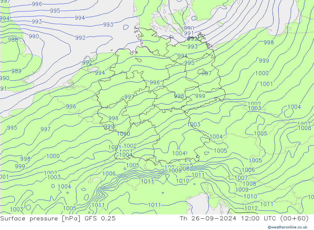 GFS 0.25: чт 26.09.2024 12 UTC