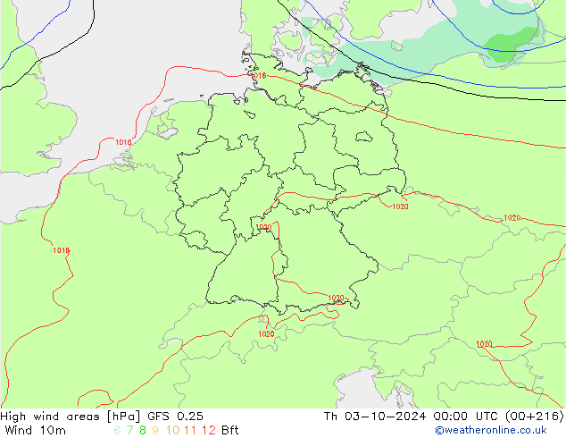 Windvelden GFS 0.25 do 03.10.2024 00 UTC