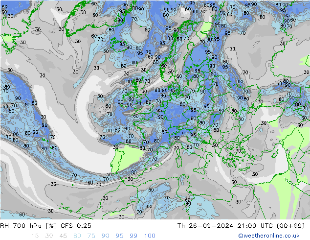 RV 700 hPa GFS 0.25 do 26.09.2024 21 UTC