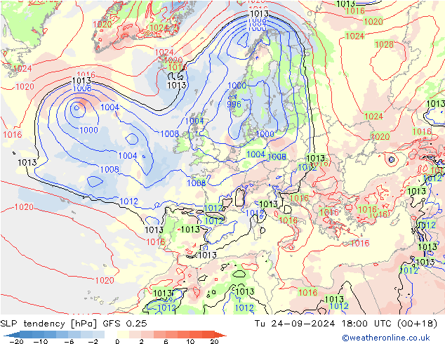 Y. Basıncı eğilimi GFS 0.25 Sa 24.09.2024 18 UTC