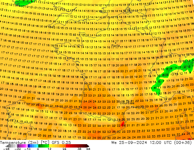 GFS 0.25: Qua 25.09.2024 12 UTC