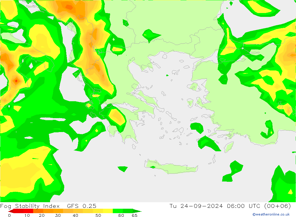 Fog Stability Index GFS 0.25 Tu 24.09.2024 06 UTC