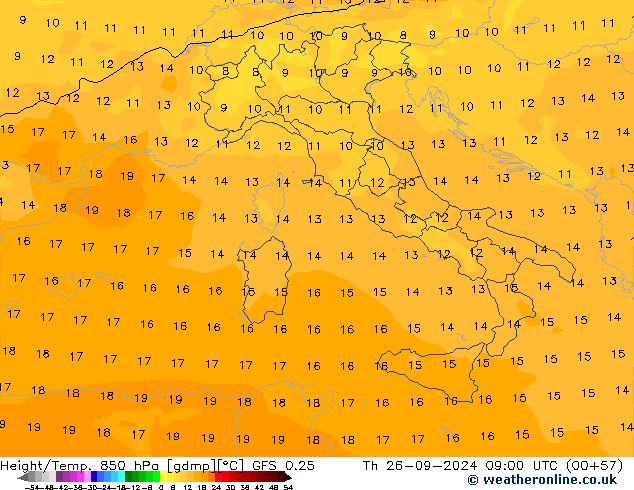 Z500/Rain (+SLP)/Z850 GFS 0.25  26.09.2024 09 UTC