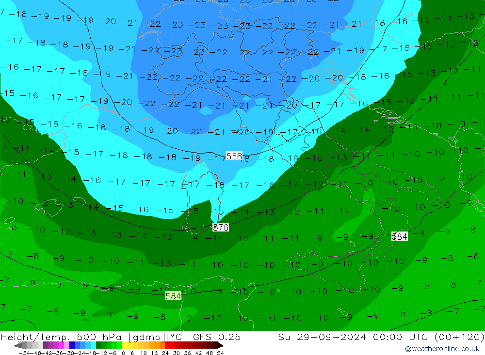 Z500/Rain (+SLP)/Z850 GFS 0.25 Su 29.09.2024 00 UTC