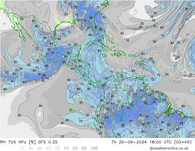 700 hPa Nispi Nem GFS 0.25 Per 26.09.2024 18 UTC