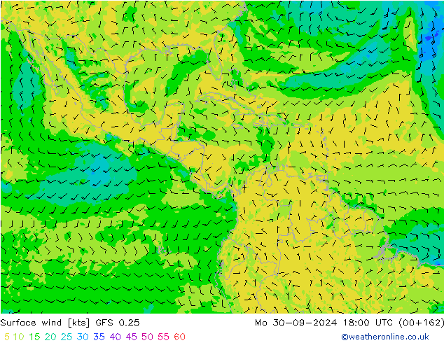 Wind 10 m GFS 0.25 ma 30.09.2024 18 UTC