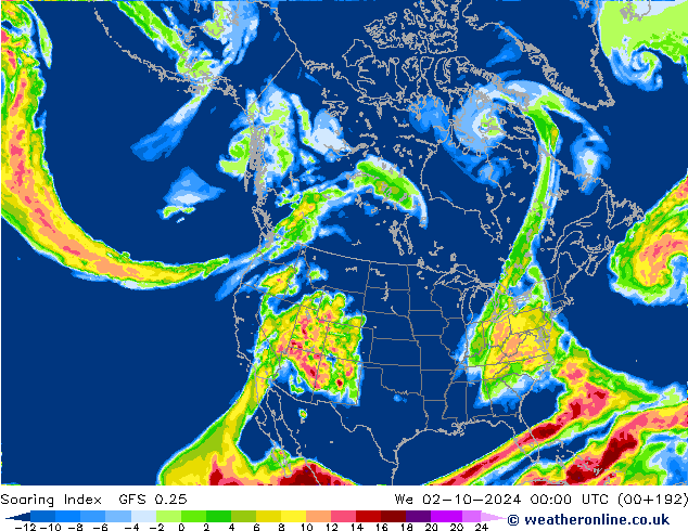 Soaring Index GFS 0.25 We 02.10.2024 00 UTC