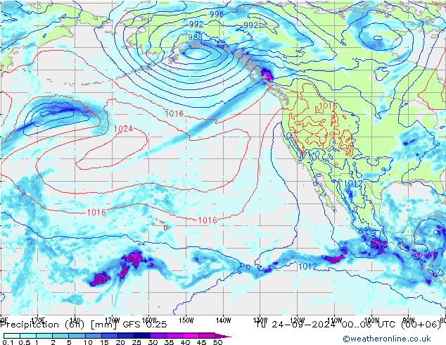 Z500/Rain (+SLP)/Z850 GFS 0.25 mar 24.09.2024 06 UTC