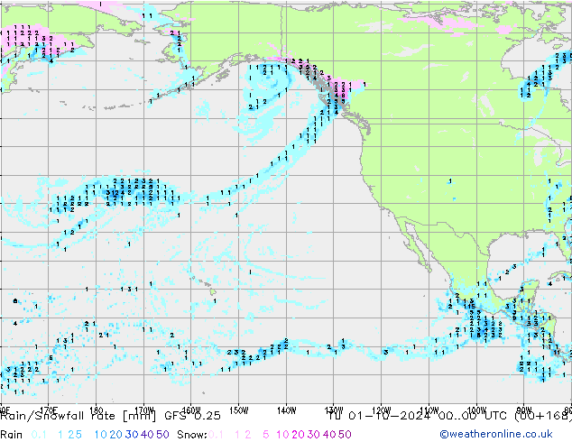 Rain/Snowfall rate GFS 0.25 mar 01.10.2024 00 UTC