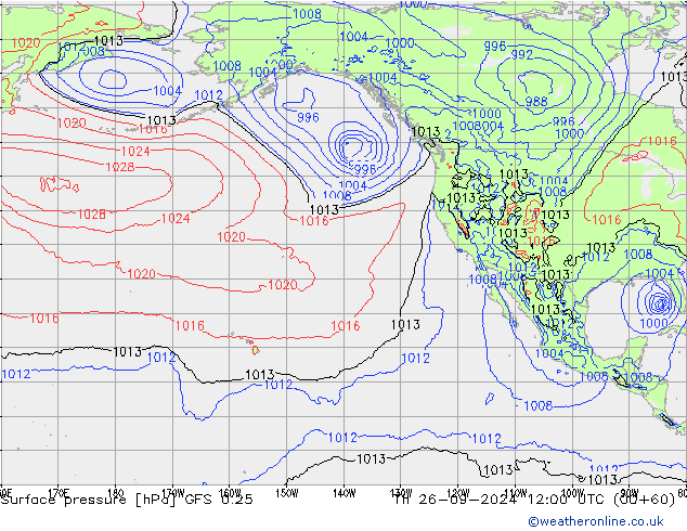 GFS 0.25: Čt 26.09.2024 12 UTC