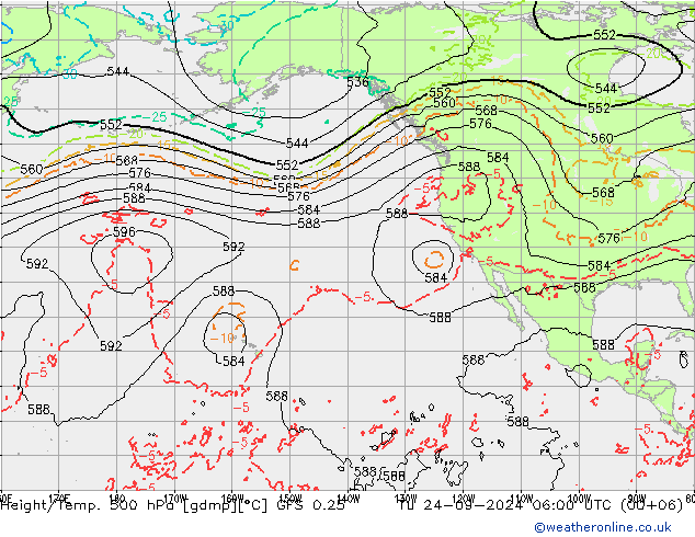 Z500/Rain (+SLP)/Z850 GFS 0.25 mar 24.09.2024 06 UTC