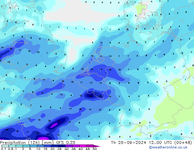 Yağış (12h) GFS 0.25 Per 26.09.2024 00 UTC