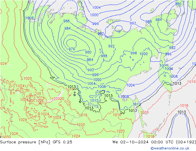 GFS 0.25: St 02.10.2024 00 UTC