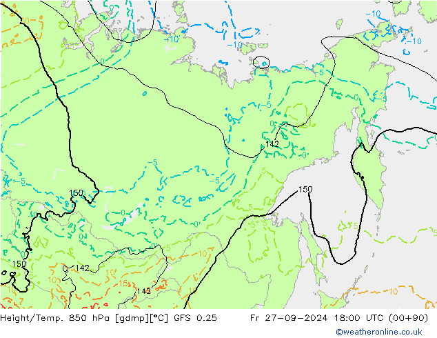 Z500/Rain (+SLP)/Z850 GFS 0.25 пт 27.09.2024 18 UTC