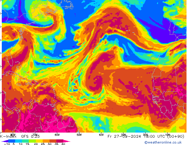 K-Index GFS 0.25 Fr 27.09.2024 18 UTC