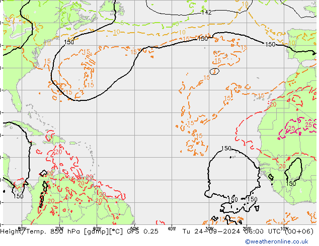 Z500/Rain (+SLP)/Z850 GFS 0.25 вт 24.09.2024 06 UTC