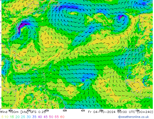 Wind 100m GFS 0.25 Fr 04.10.2024 00 UTC