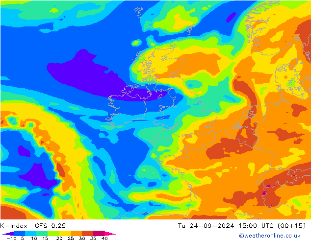 K-İndeksi GFS 0.25 Sa 24.09.2024 15 UTC