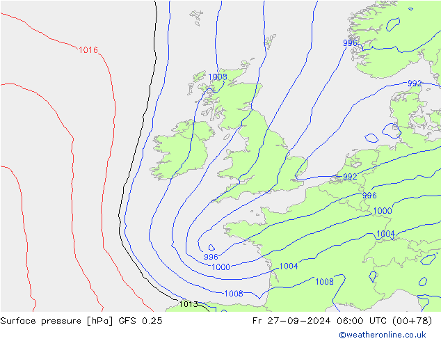 GFS 0.25: Fr 27.09.2024 06 UTC