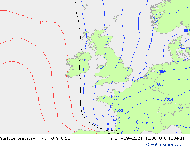 GFS 0.25: Cu 27.09.2024 12 UTC